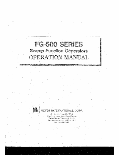 Amrel-American Reliance Inc. FG-513 User Manual Sweep Function Generator FG-513